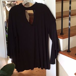 Mock-neck Keyhole Tunic